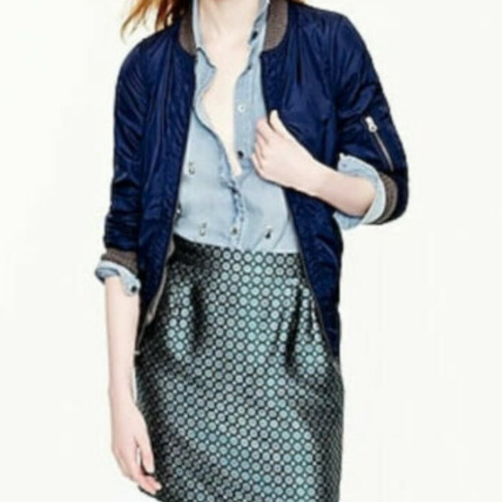 J. Crew Collection retro jade foulard silk mini skirt - Picture 2 of 16